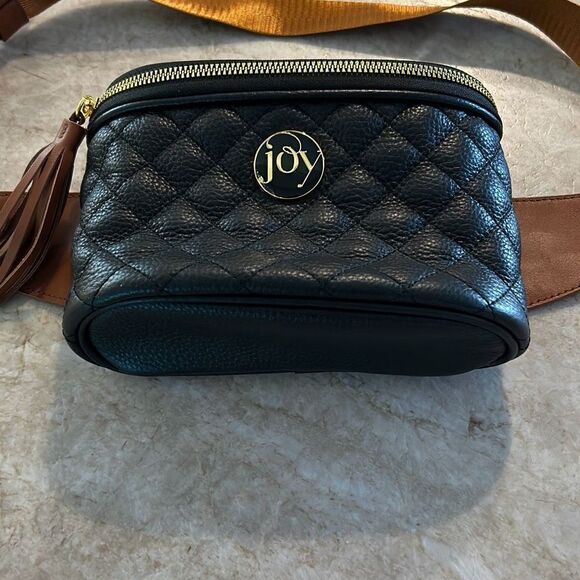 Black Leather Joy Mangano Belt Bag - Picture 5 of 6